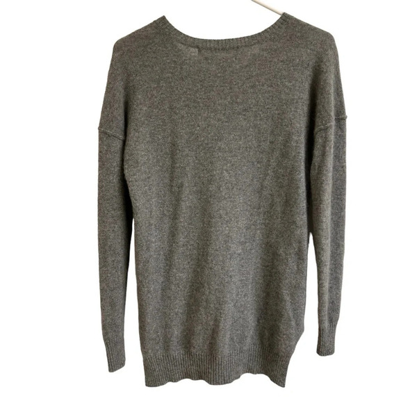 Max Studio Womens Sm Heather Gray 2 Ply Cashmere Dolman Sleeve Crew Neck Sweater - Picture 2 of 7